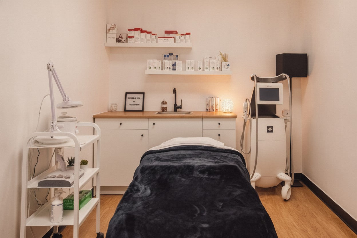 La salle de soin, lumière dorée | The treatment room, golden light
