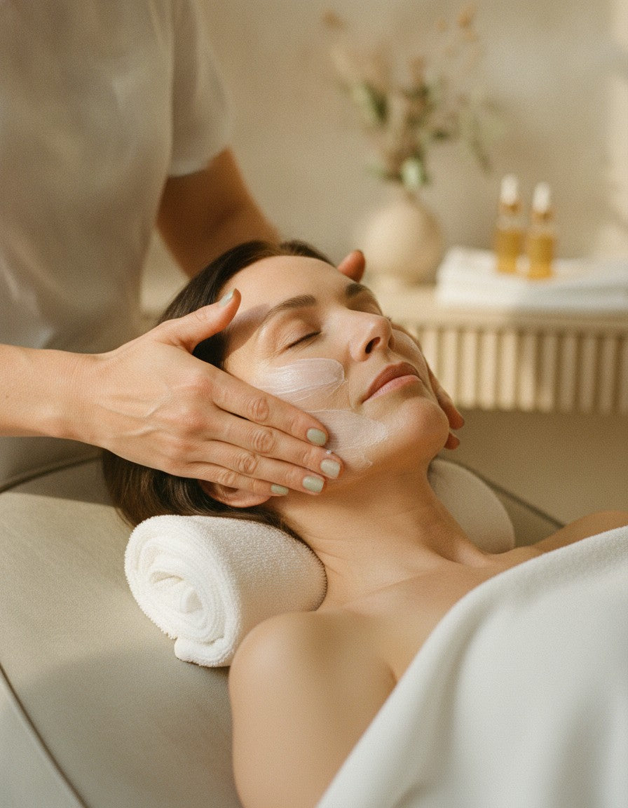 Soin du visage et massage à la crème | Facial treatment and cream massage