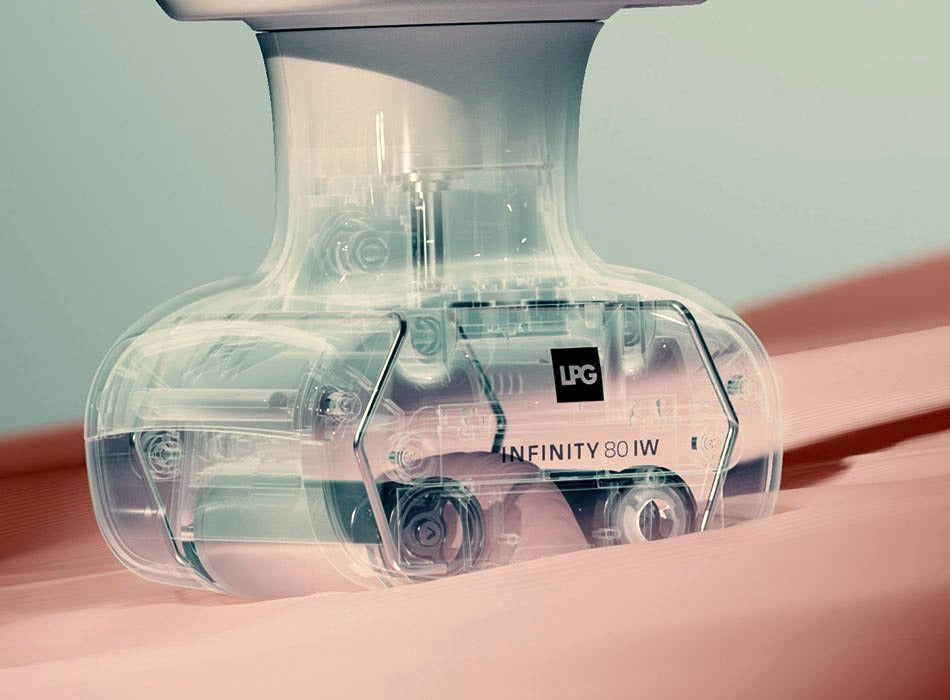 Tête de traitement LPG Infinity | LPG Infinity treatment head, official photo, warm grade